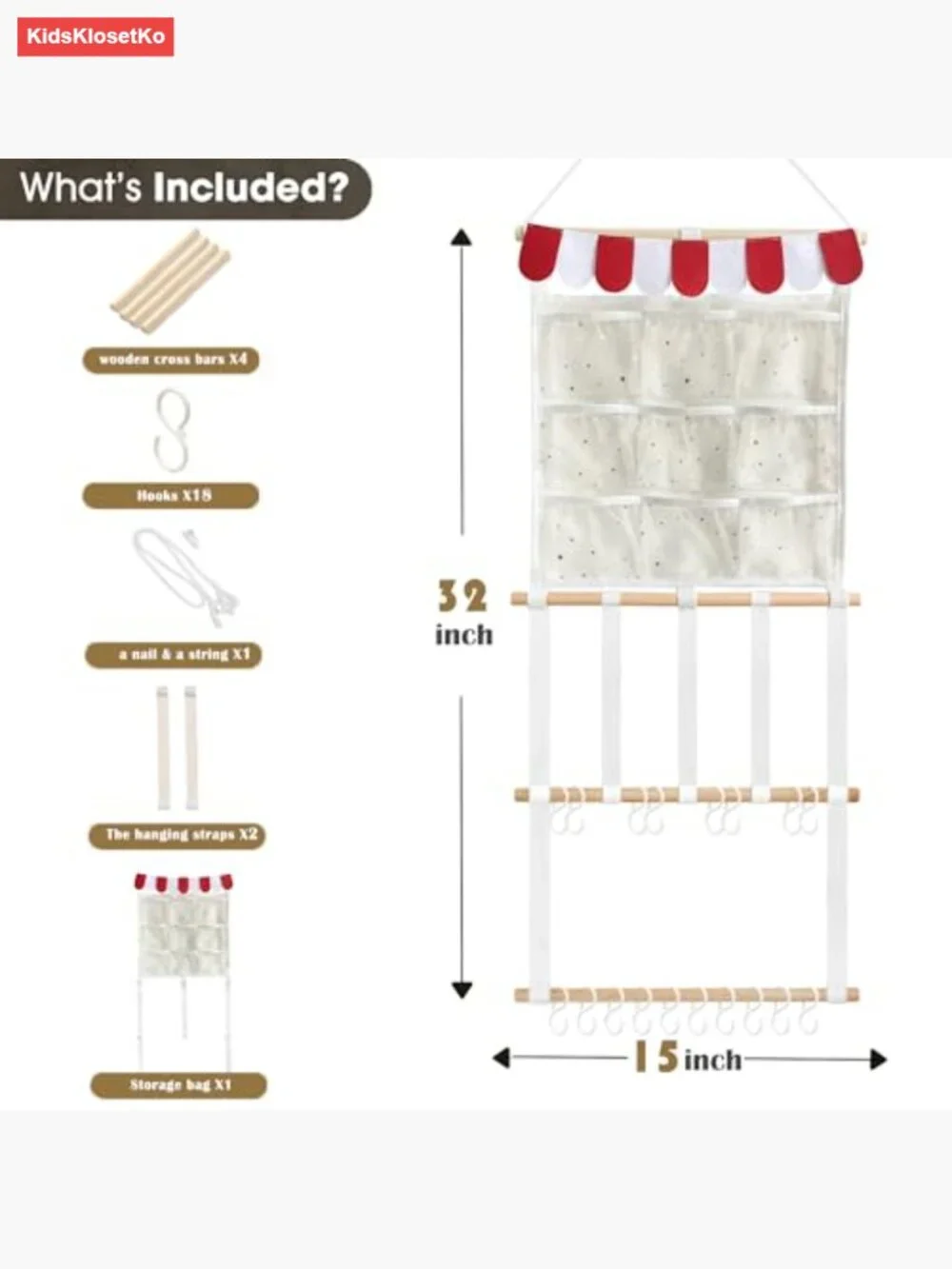 Large Capacity Hair Bow Organizer - Holds 60+ Headbands - Wall Mount & Space